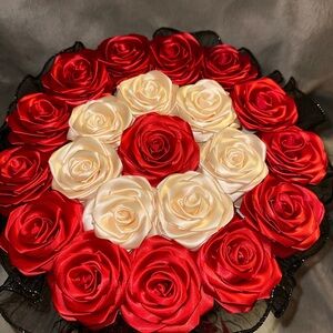 Red and Cream Rose Bouquet